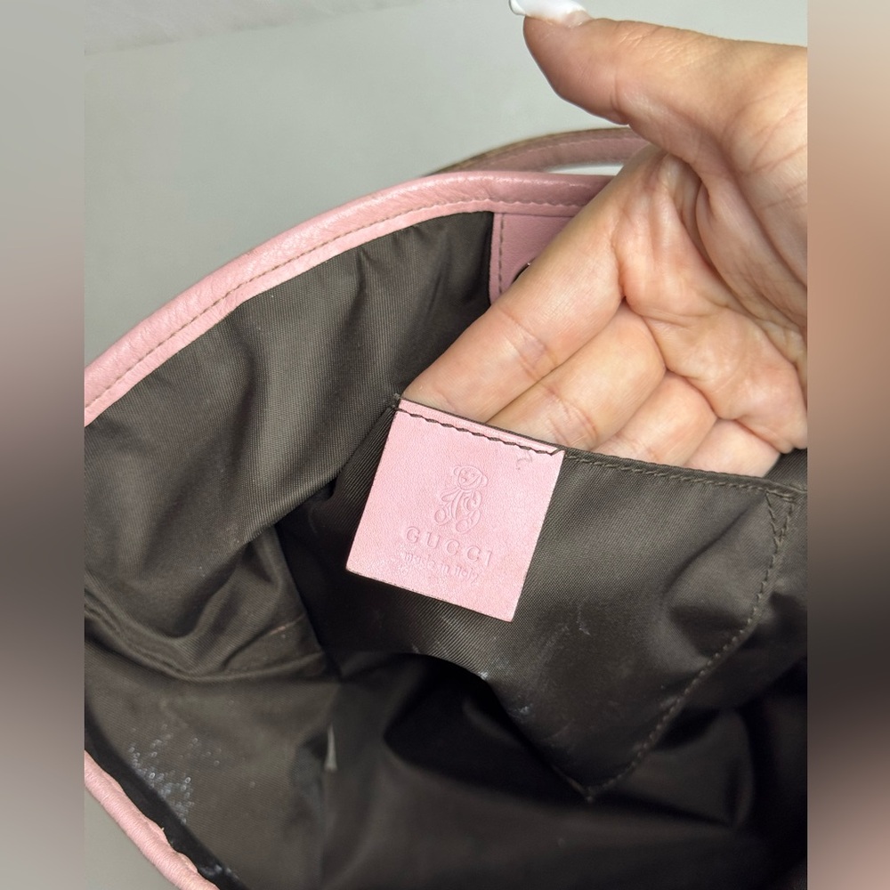 GUCCI GG Monogram Mini Zoo Bird Tote Pink - Picture 15 of 16